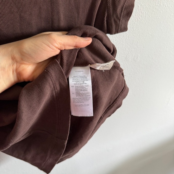 Madewell (Re)generative Cotton Ribbed Crewneck Tee - Brown size S - Picture 3 of 4